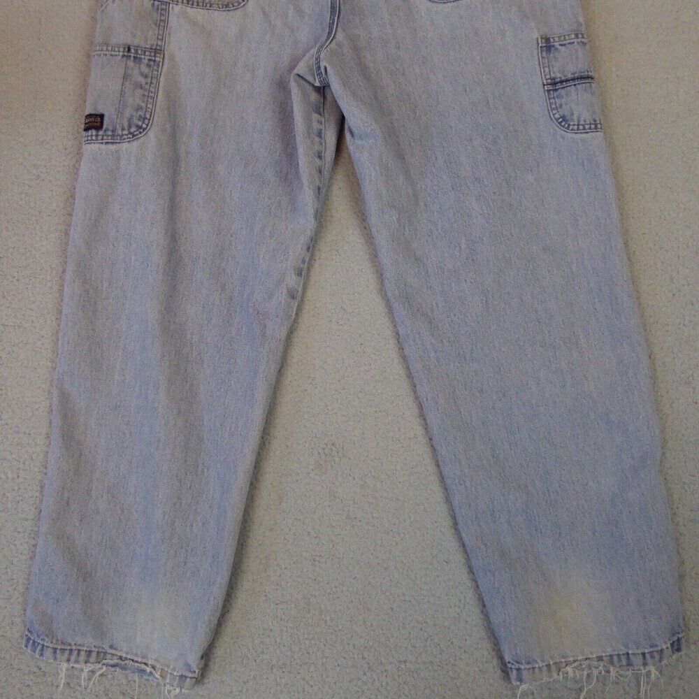 Vintage Wrangler Jeans Mens 38x31 Blue Carpenter Light Wash Straight Leg Painter - Picture 8 of 12